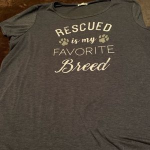 Rescued is my favorite breed t-shirt